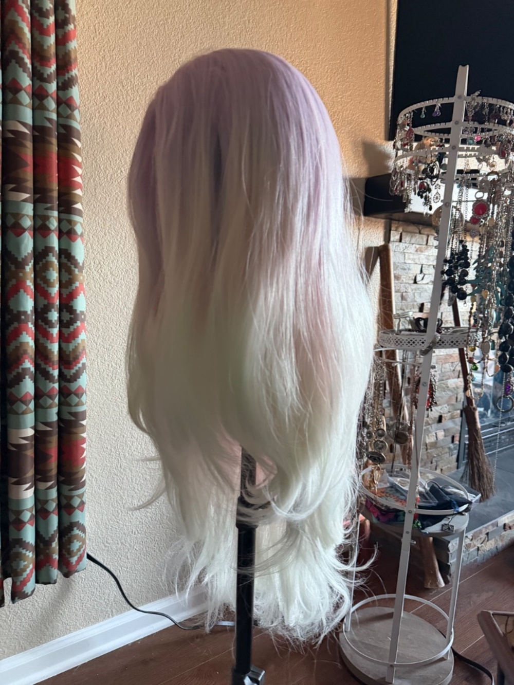 Rose Quartz Ombre Wig Pink White Waves- Fairy Cosplay Fantasy Mermaid Anime Pony - Picture 4 of 6
